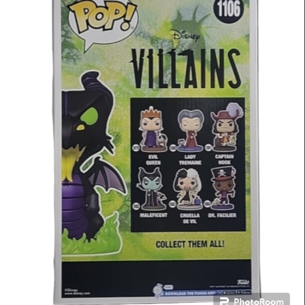 Funko Pop Malificent Jumbo 10 Inches tall as a Dragon 1106 box is 13" × 8" "NEW" - Picture 5 of 8